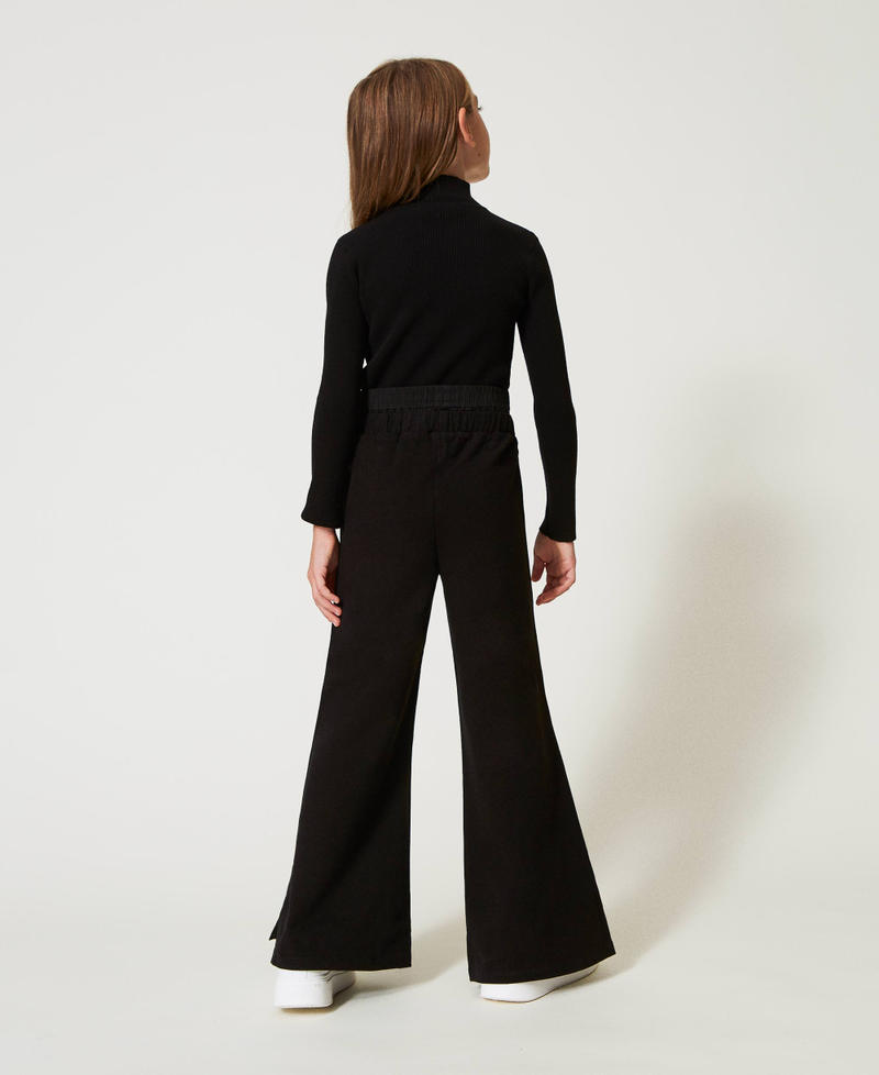 Scee by twin set Pantaloni a palazzo in felpa con logo Grandi sconti