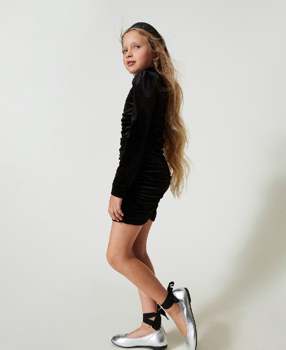 Scee by twin set Abito corto in ciniglia con arricciature Sconti VIP