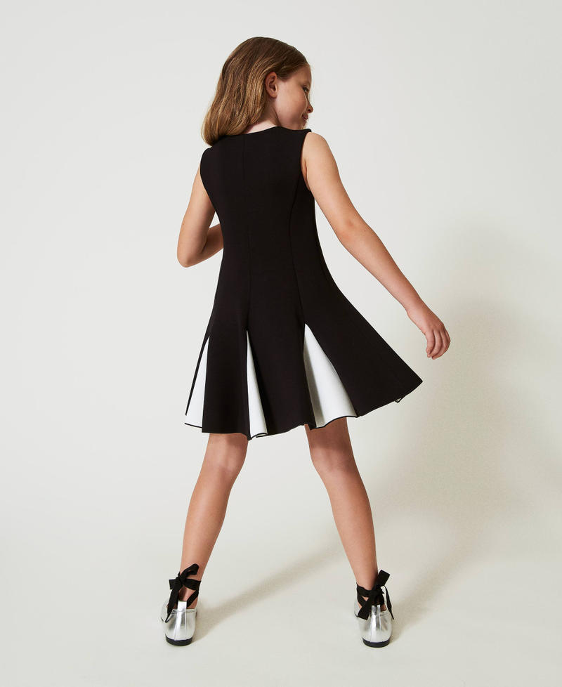 Scee by twin set Abito corto in tessuto scuba bicolore Prezzo basso