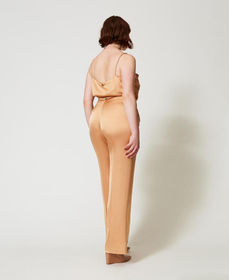 Scee by twin set Pantaloni straight leg in raso Rilascio limitato