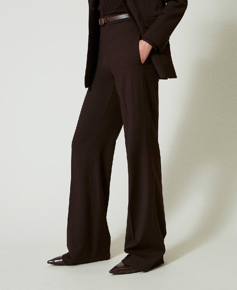 Scee by twin set Pantaloni a vita alta in lana stretch Latest stili