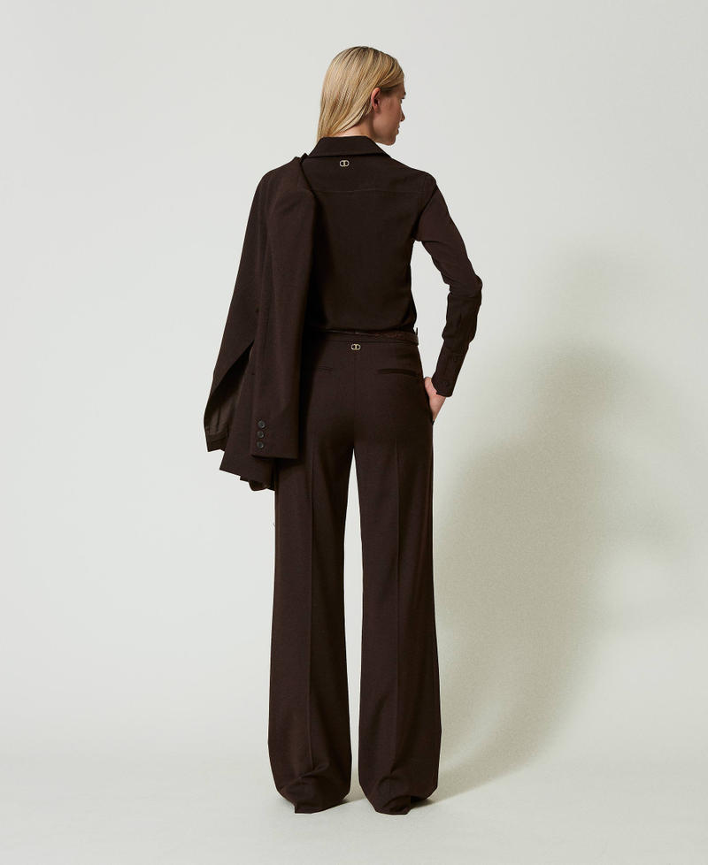 Scee by twin set Pantaloni a vita alta in lana stretch Latest stili