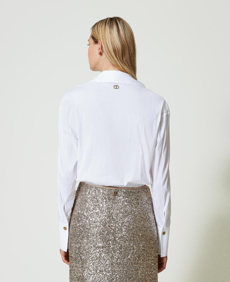 Scee by twin set Blusa in popeline con incrocio Promozione temporanea