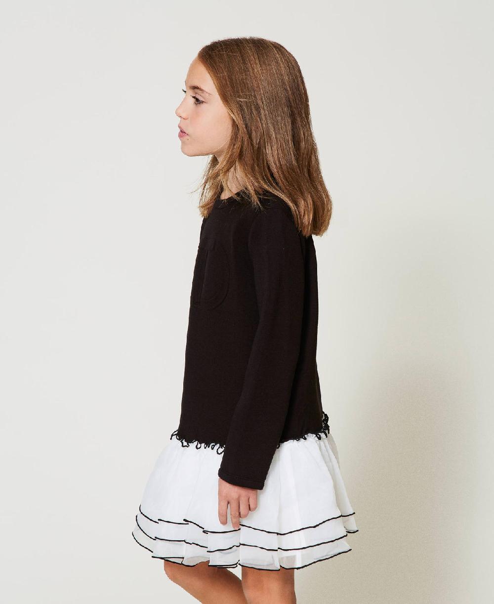 Scee by twin set Abito corto in tessuto scuba e organza Only for today