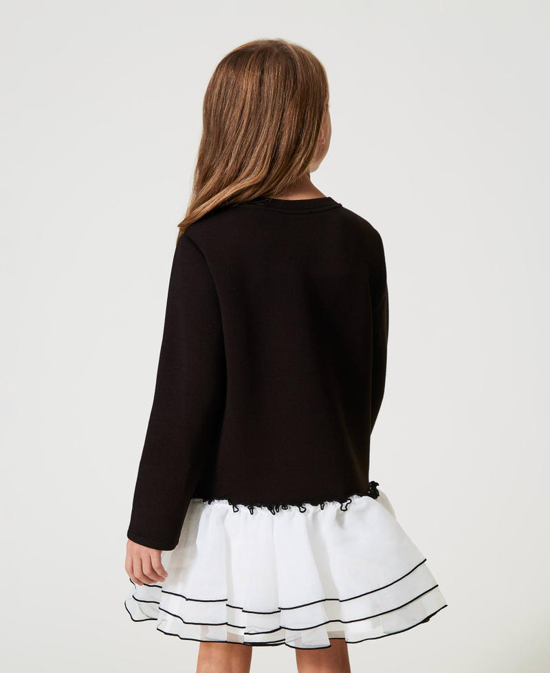 Scee by twin set Abito corto in tessuto scuba e organza Only for today