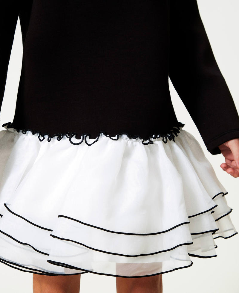Scee by twin set Abito corto in tessuto scuba e organza Only for today