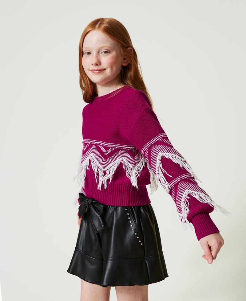Scee by twin set Maglia in misto lana con frange Fino al 55% di sconto