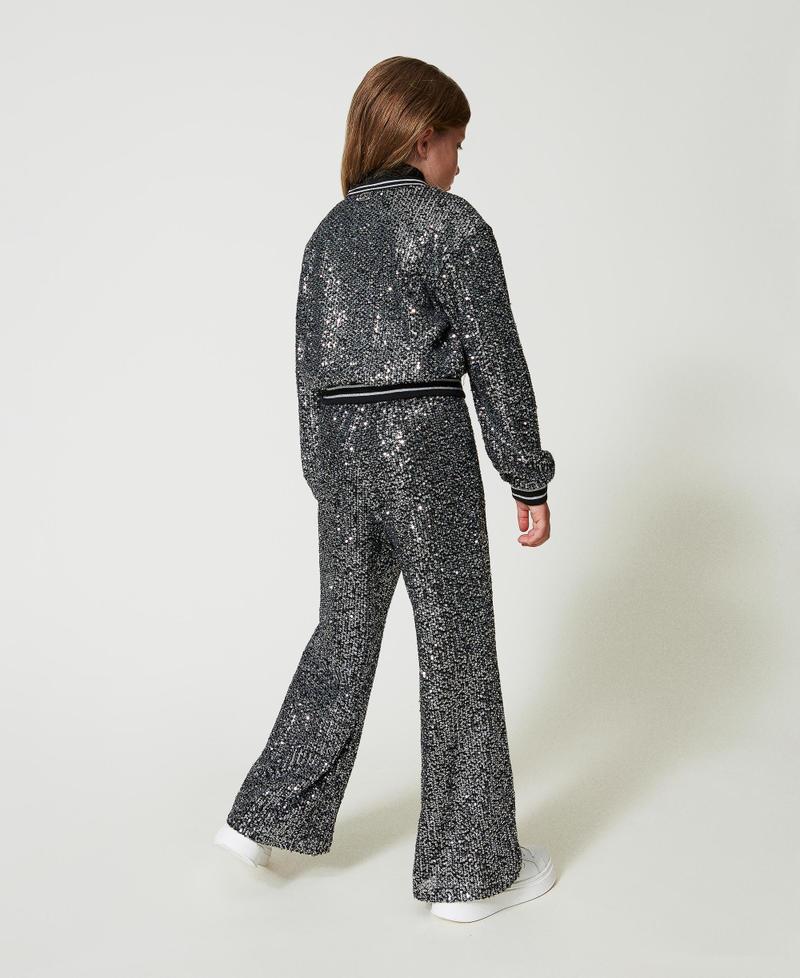 Scee by twin set Pantaloni a palazzo in full paillettes Trasporto libero internazionale