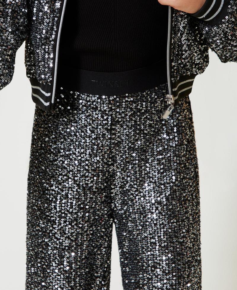 Scee by twin set Pantaloni a palazzo in full paillettes Trasporto libero internazionale