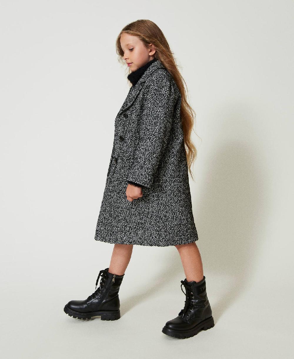 Scee by twin set Cappotto in panno chevron Duty-free