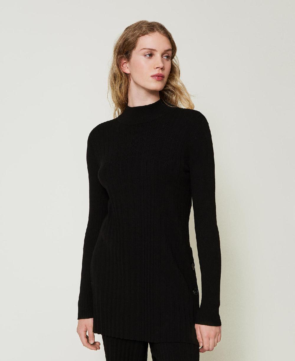 Scee by twin set Maxi maglia plissé con bottoni In Linea