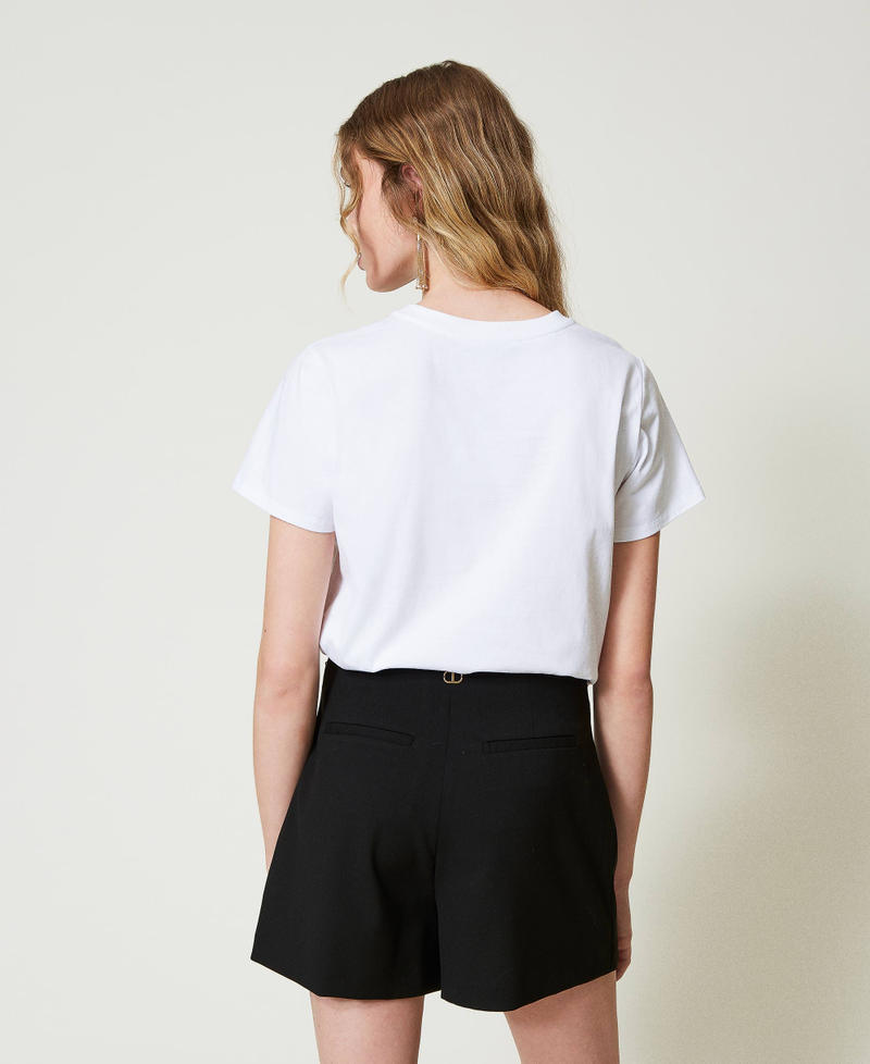 Scee by twin set T-shirt con ricamo logo e giaguaro Spedizione Gratuita