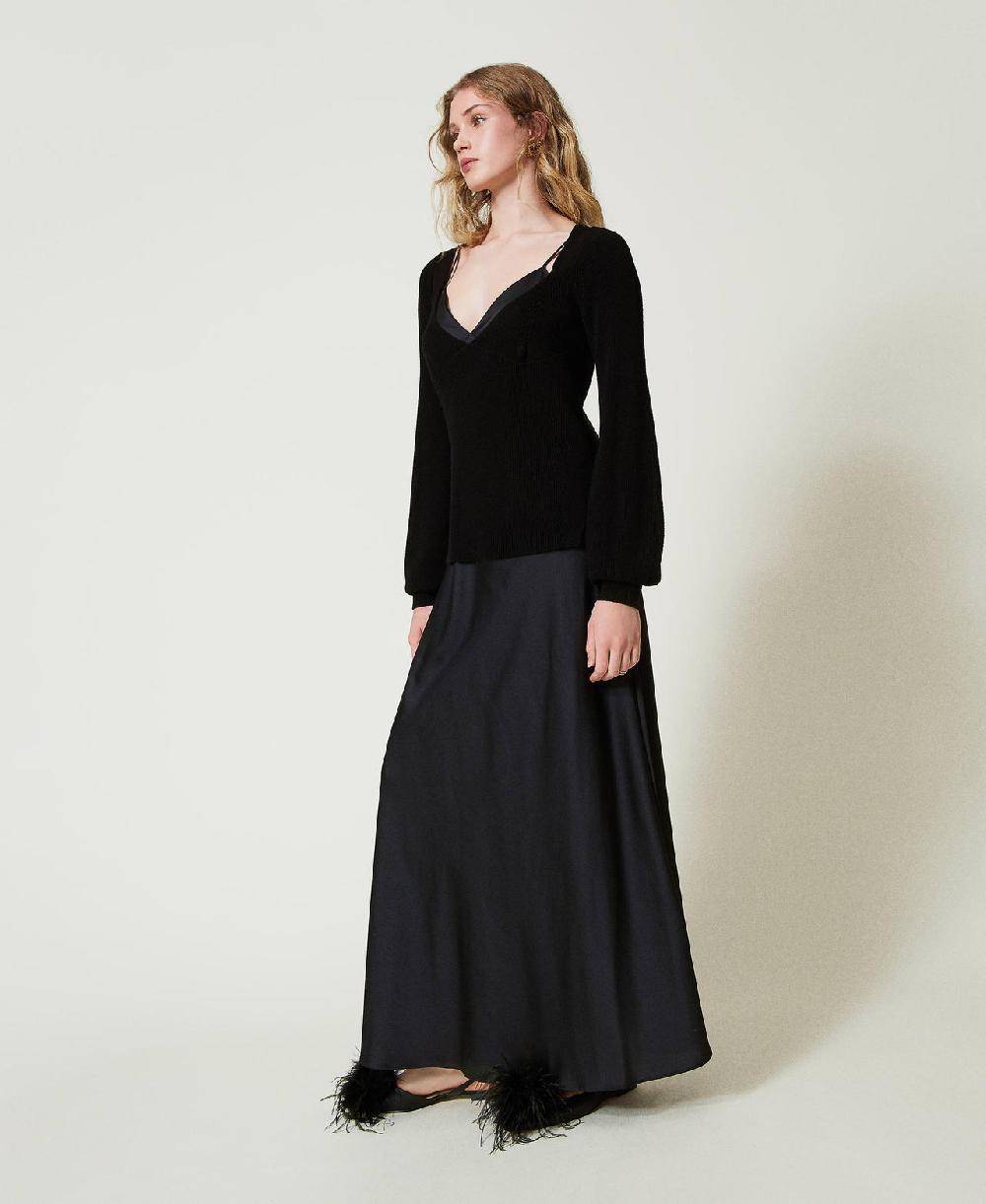Scee by twin set Abito lungo sottoveste con maglia Qualità Garantita