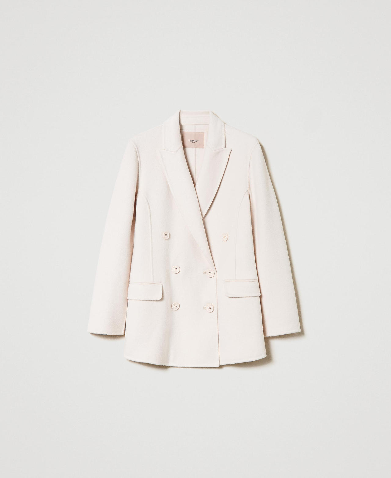 Scee by twin set Giacca doppiopetto in panno double misto lana Presa