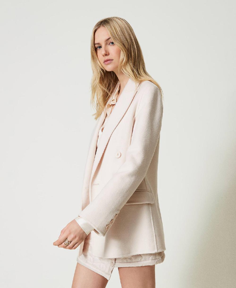 Scee by twin set Giacca doppiopetto in panno double misto lana Presa