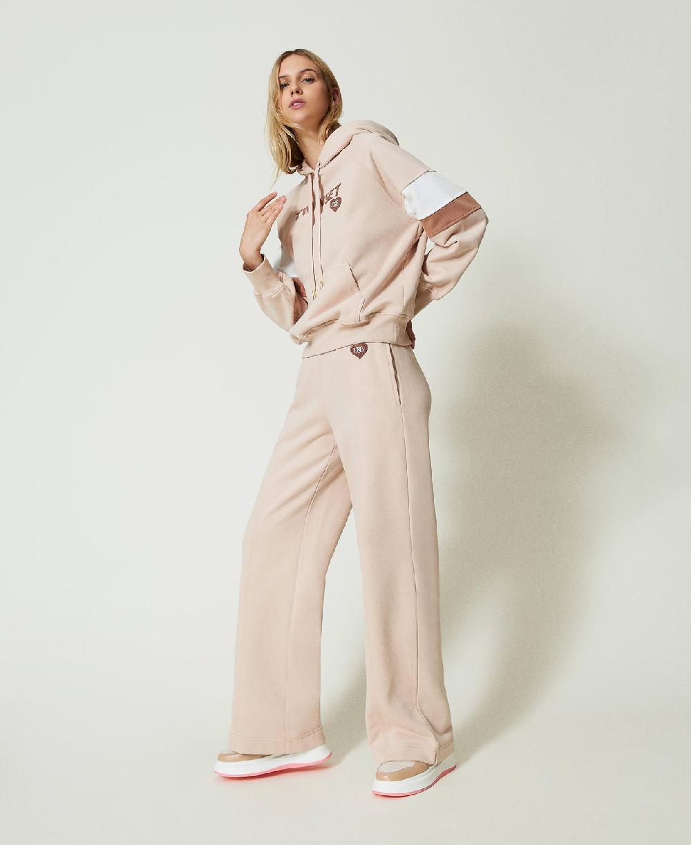Scee by twin set Felpa con cappuccio e pantaloni a palazzo Sconto