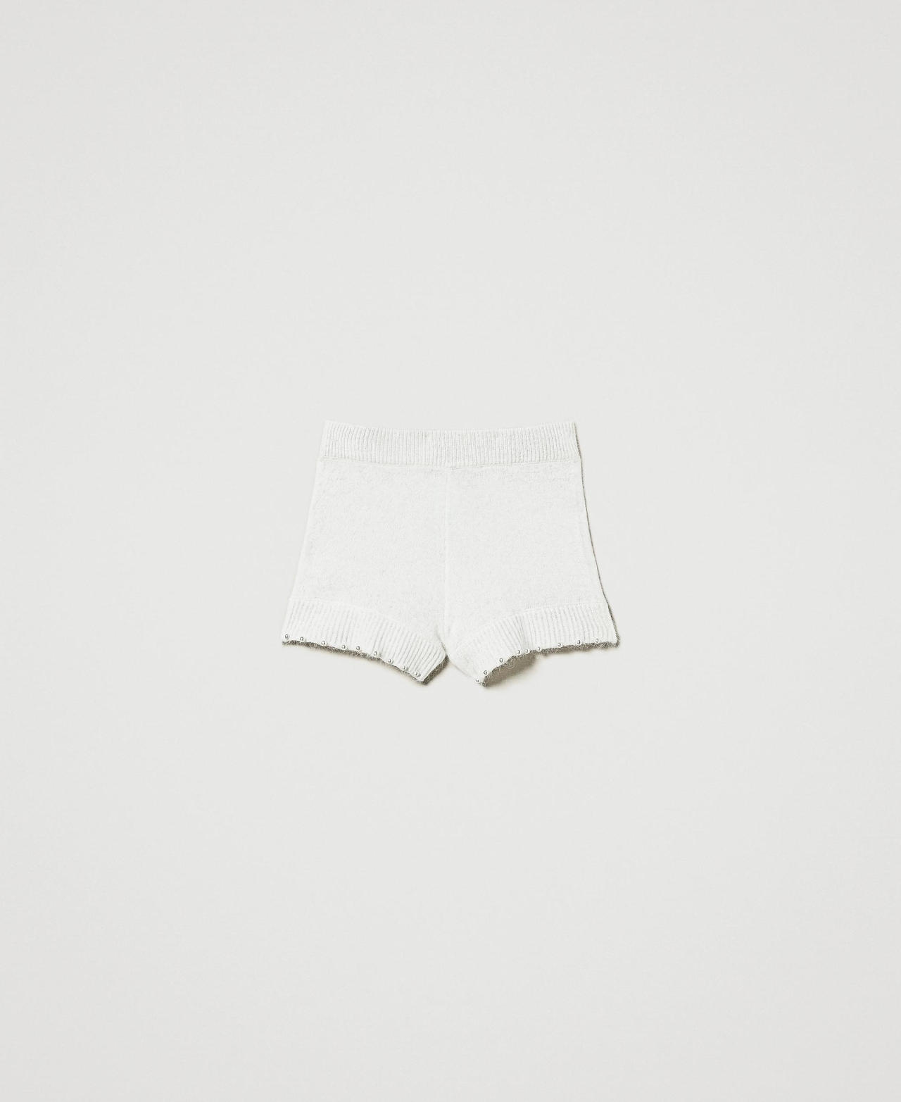 Scee by twin set Shorts in maglia misto angora con perle Offerta