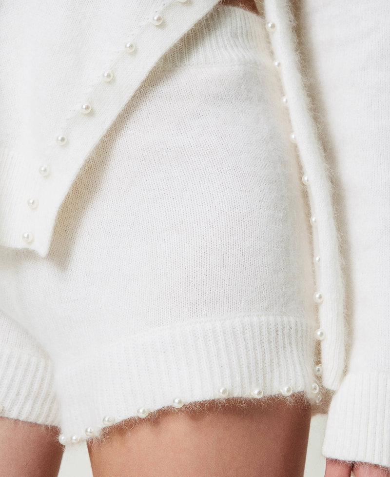 Scee by twin set Shorts in maglia misto angora con perle Offerta