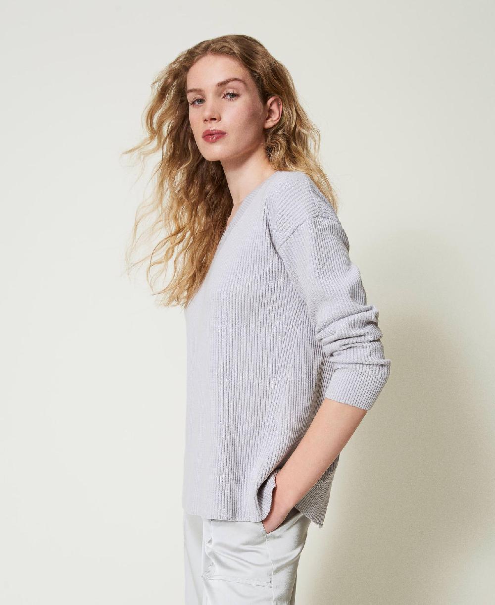 Scee by twin set Maglia a costine con spacco Online