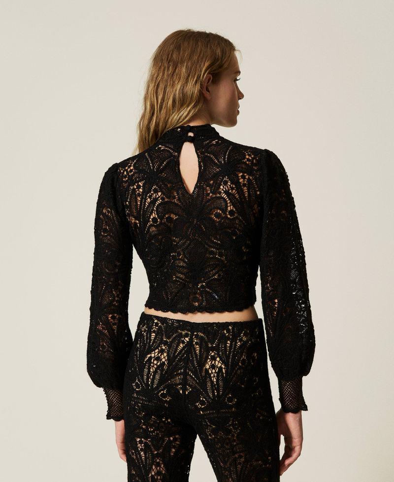 Scee by twin set Maglia boxy in crochet a fiori In Vendita
