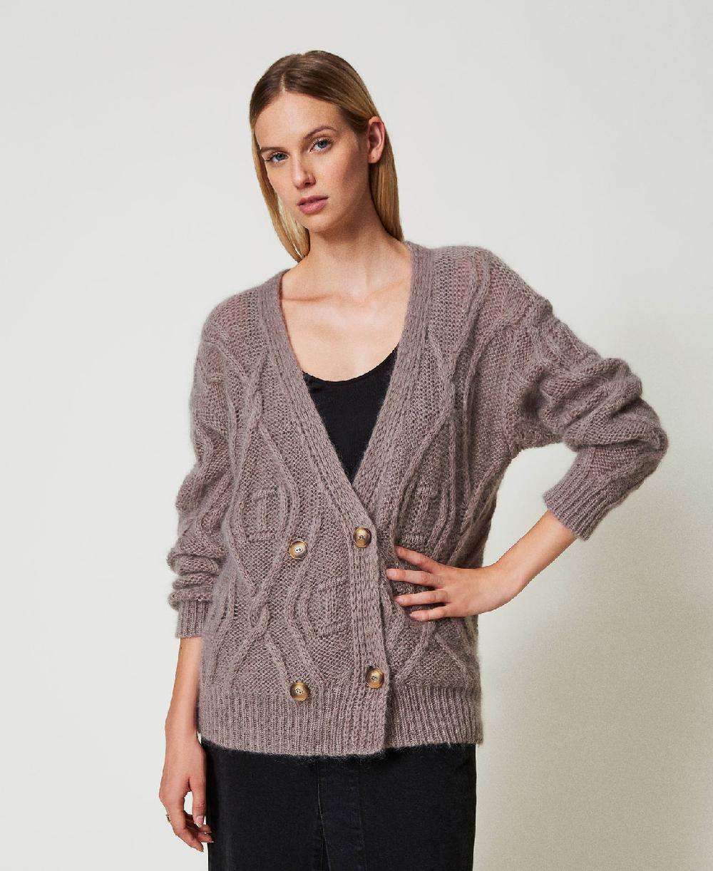 Scee by twin set Cardigan doppiopetto in misto mohair Saldi