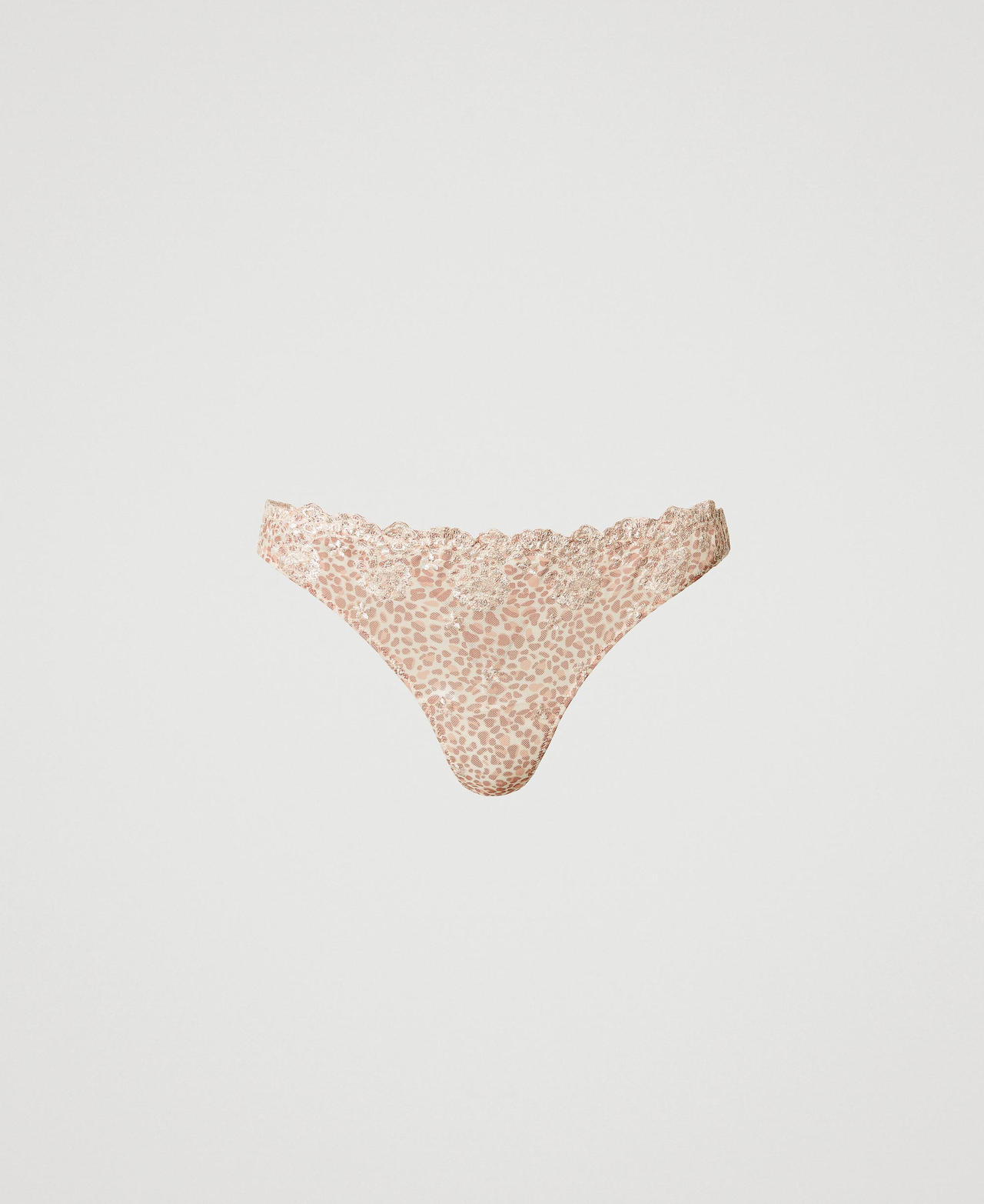 Scee by twin set Slip perizoma in tulle animalier Offerte
