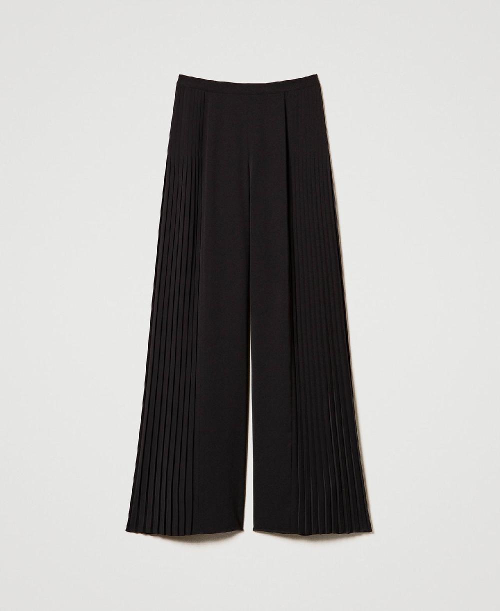 Scee by twin set Pantaloni a palazzo in georgette plissé Moda