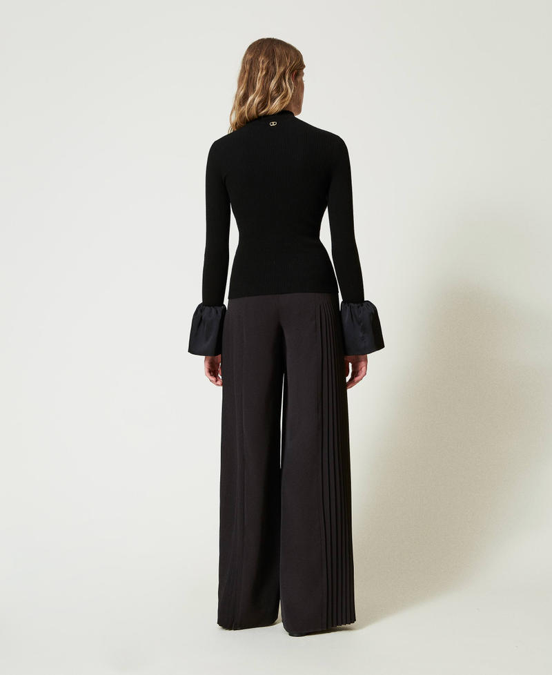Scee by twin set Pantaloni a palazzo in georgette plissé Moda