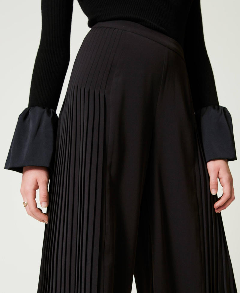 Scee by twin set Pantaloni a palazzo in georgette plissé Moda