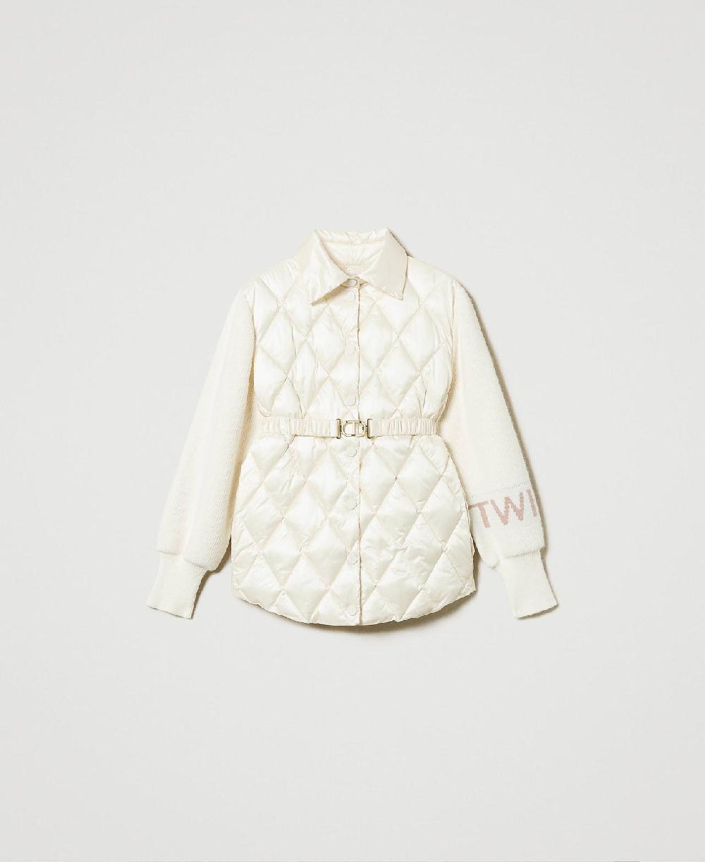 Scee by twin set Piumino trapuntato con maniche in maglia Negozio online di fabbrica