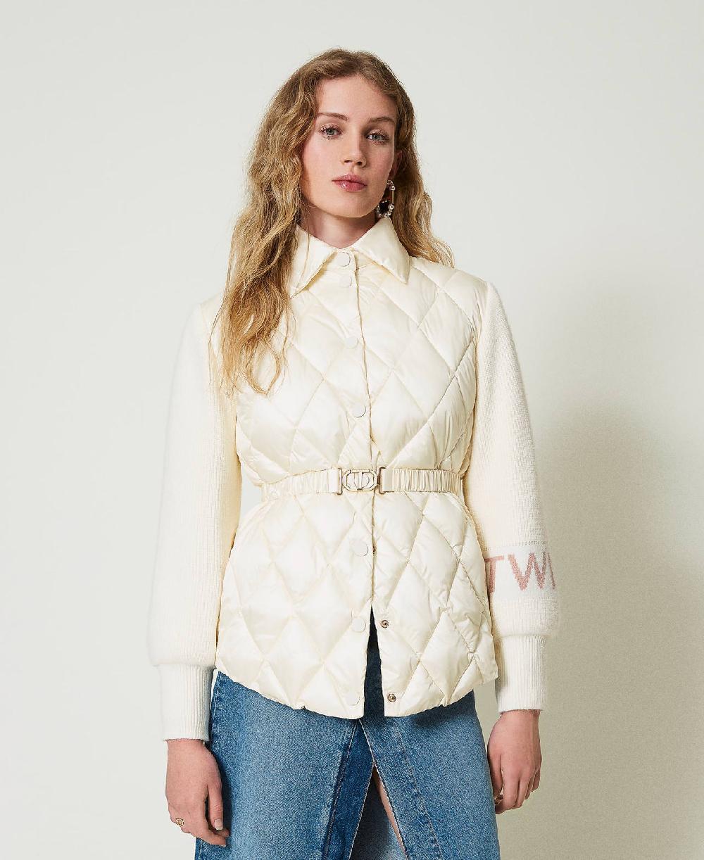 Scee by twin set Piumino trapuntato con maniche in maglia Negozio online di fabbrica