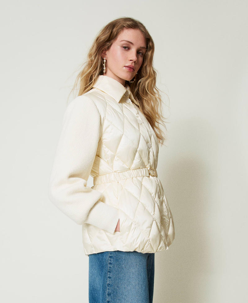 Scee by twin set Piumino trapuntato con maniche in maglia Negozio online di fabbrica