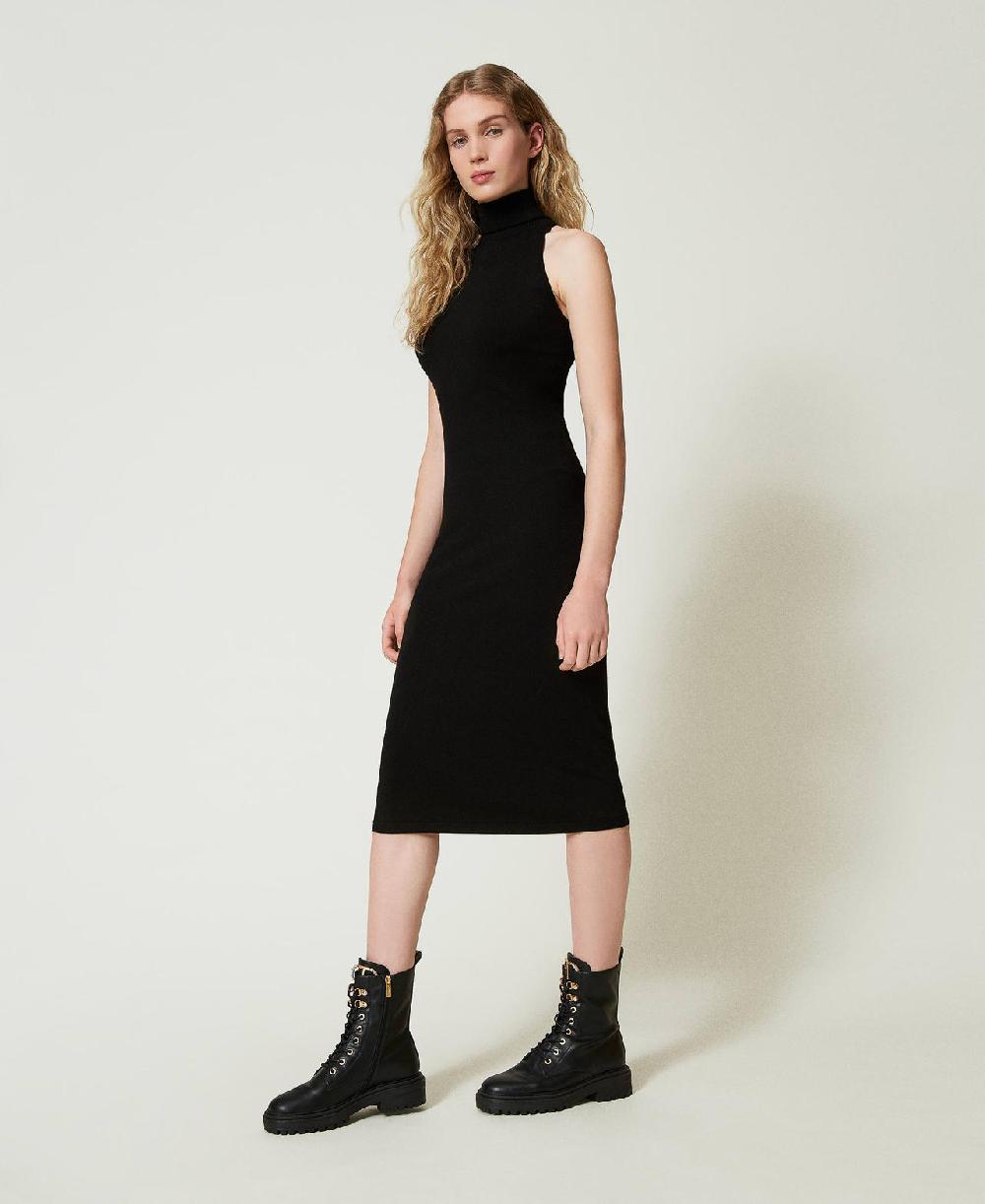 Scee by twin set Abito halter longuette in maglia Prezzo di fabbrica