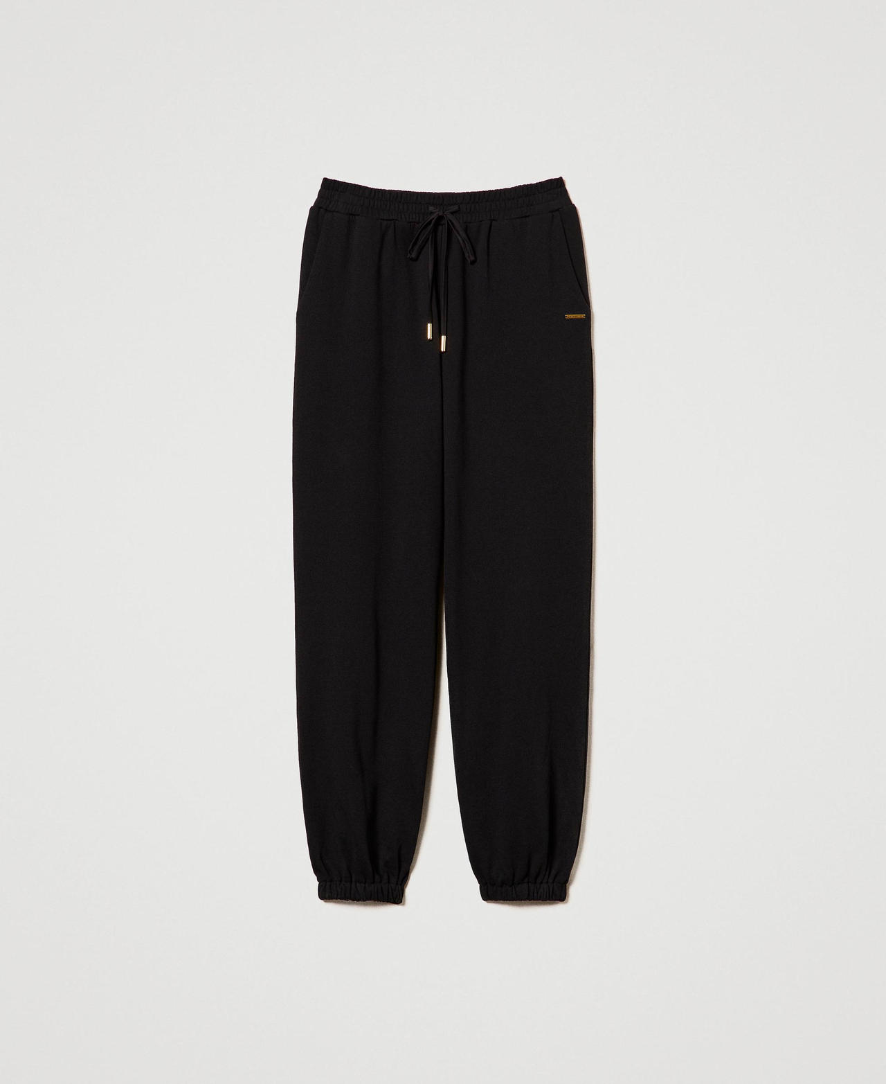 Scee by twin set Pantaloni joggers in felpa con raso Offerta speciale