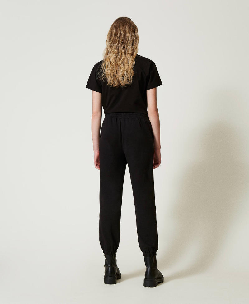 Scee by twin set Pantaloni joggers in felpa con raso Offerta speciale