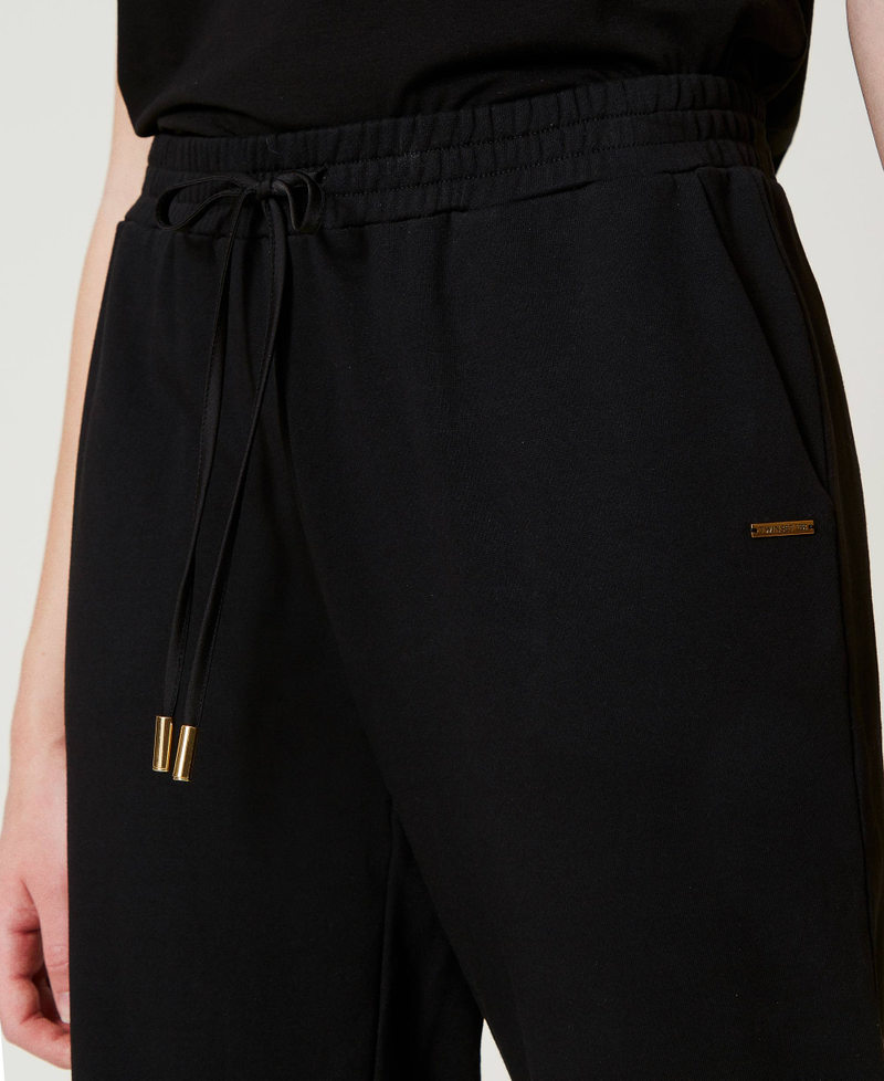 Scee by twin set Pantaloni joggers in felpa con raso Offerta speciale