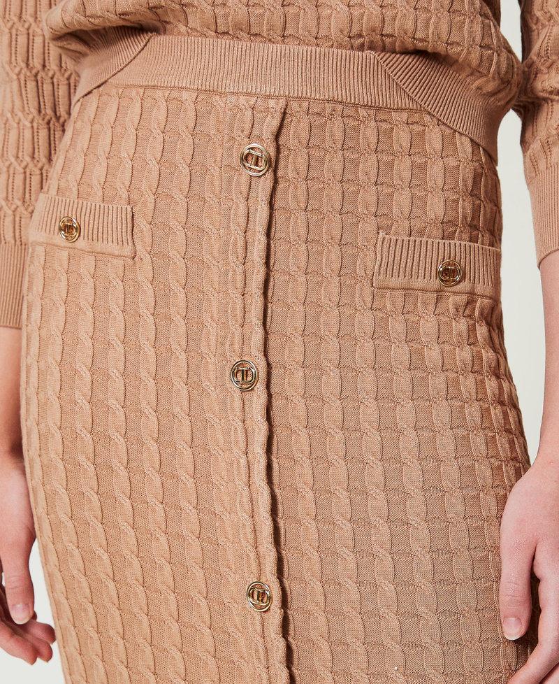 Scee by twin set Gonna longuette fitted in maglia con bottoni Shopping online