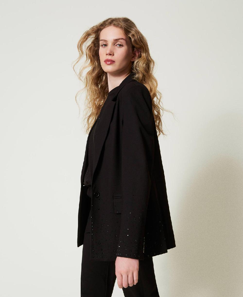 Scee by twin set Giacca blazer con strass dégradé Offerta esclusiva