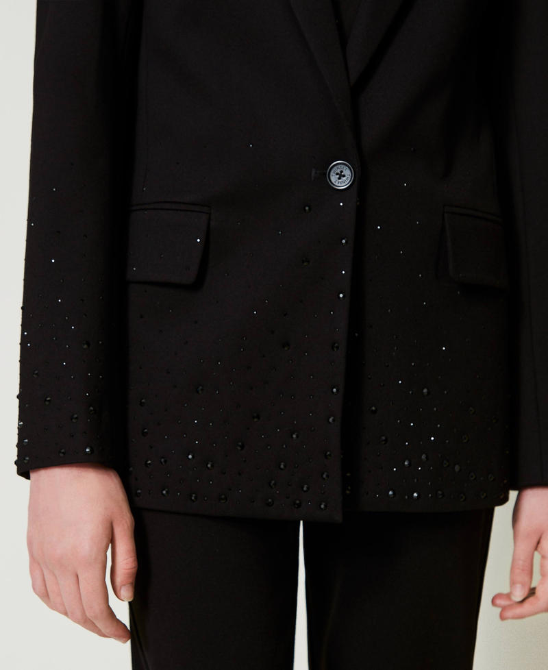 Scee by twin set Giacca blazer con strass dégradé Offerta esclusiva
