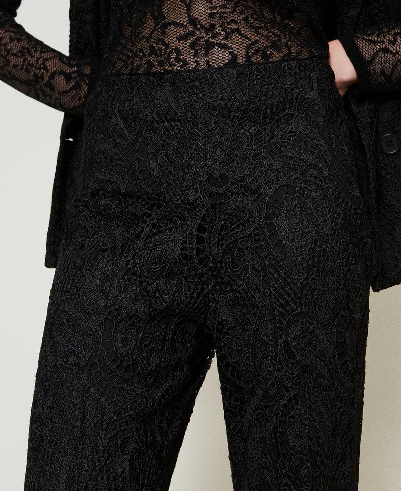 Scee by twin set Pantaloni wide leg in pizzo macramè Vendite stagionali