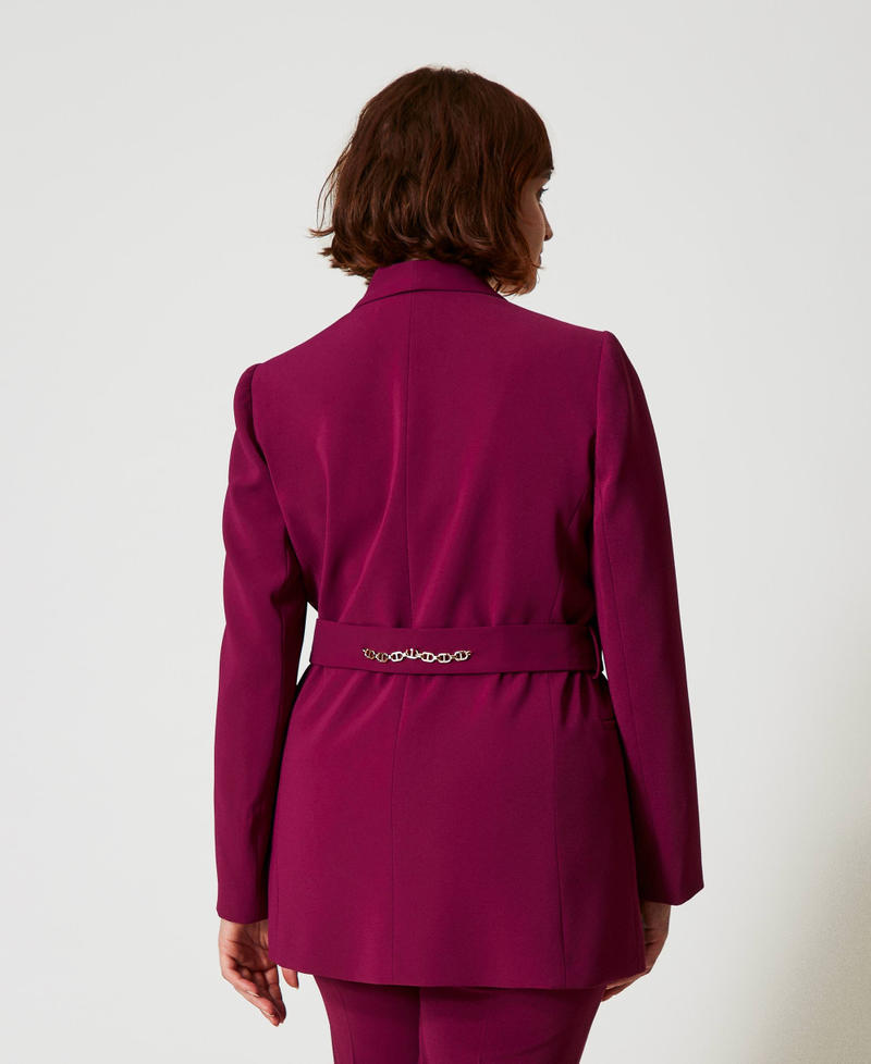 Scee by twin set Giacca blazer con cintura e catena Oval T Offerta Pasqua