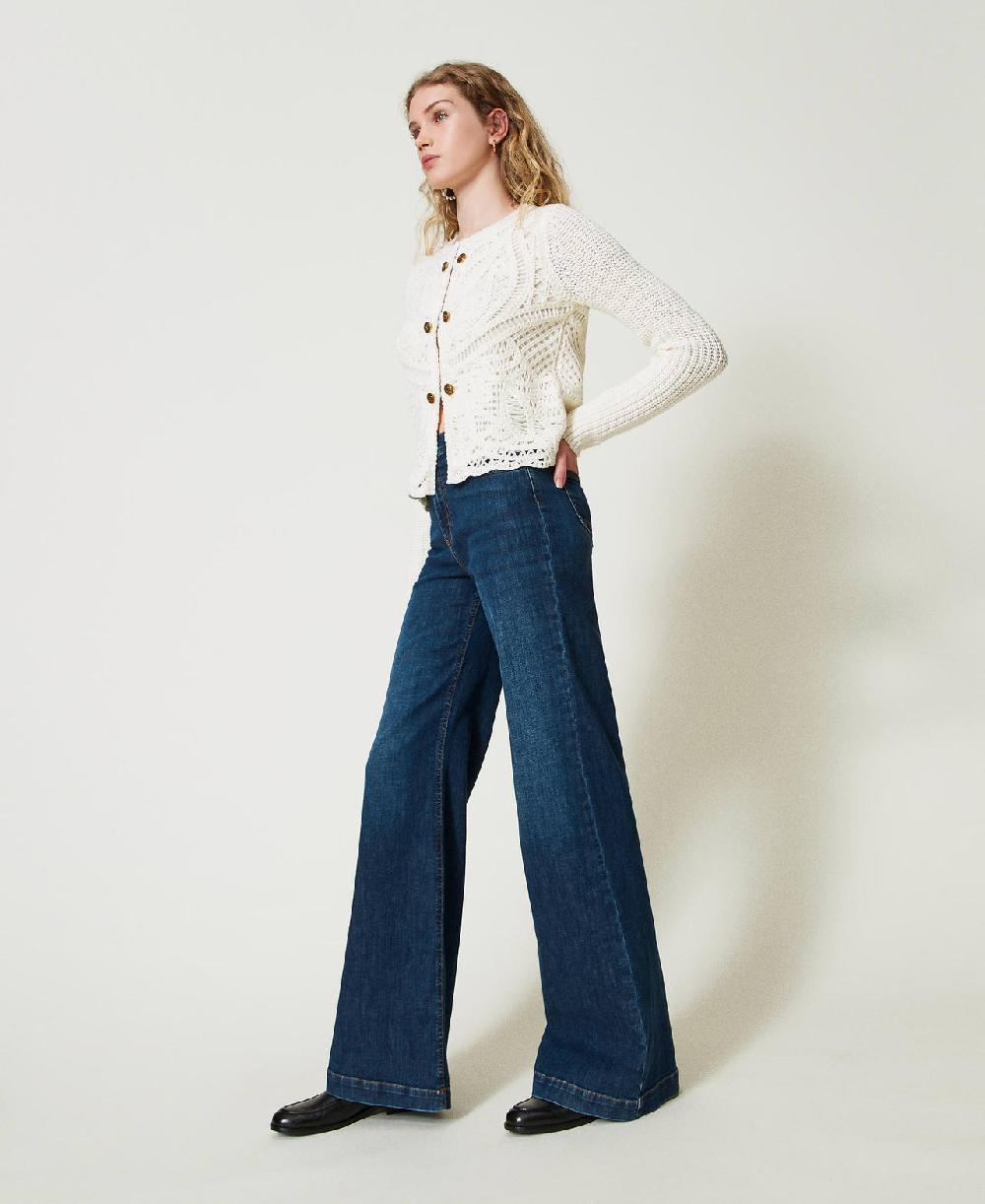 Scee by twin set Jeans wide leg cinque tasche Offerta per la Festa della Mamma
