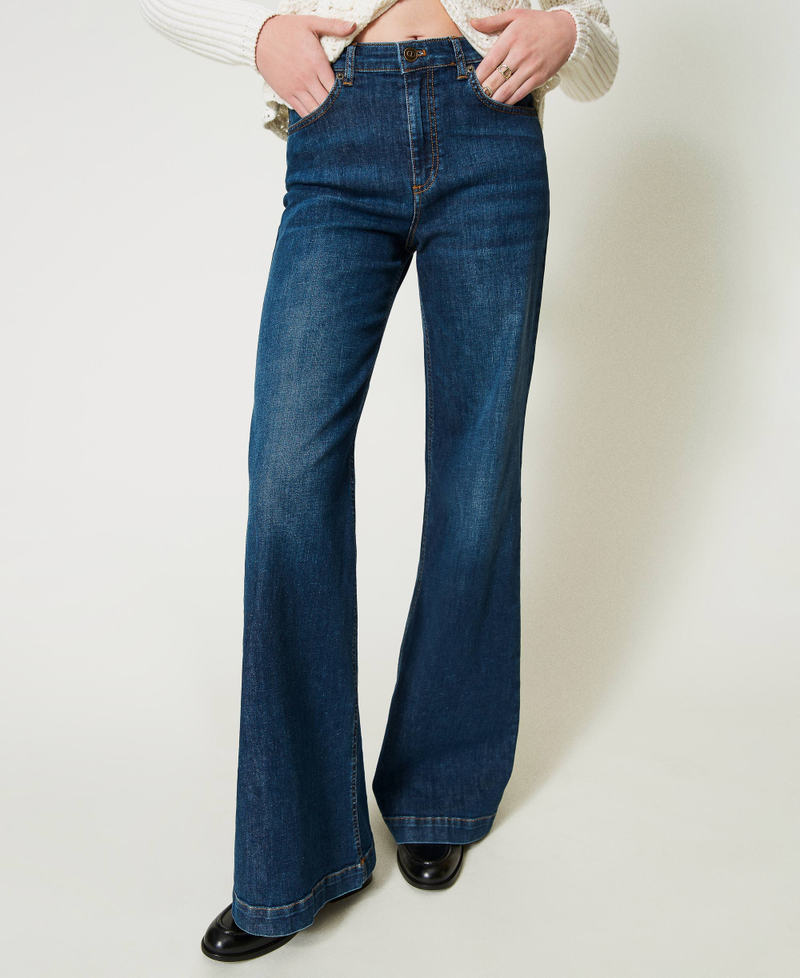 Scee by twin set Jeans wide leg cinque tasche Offerta per la Festa della Mamma