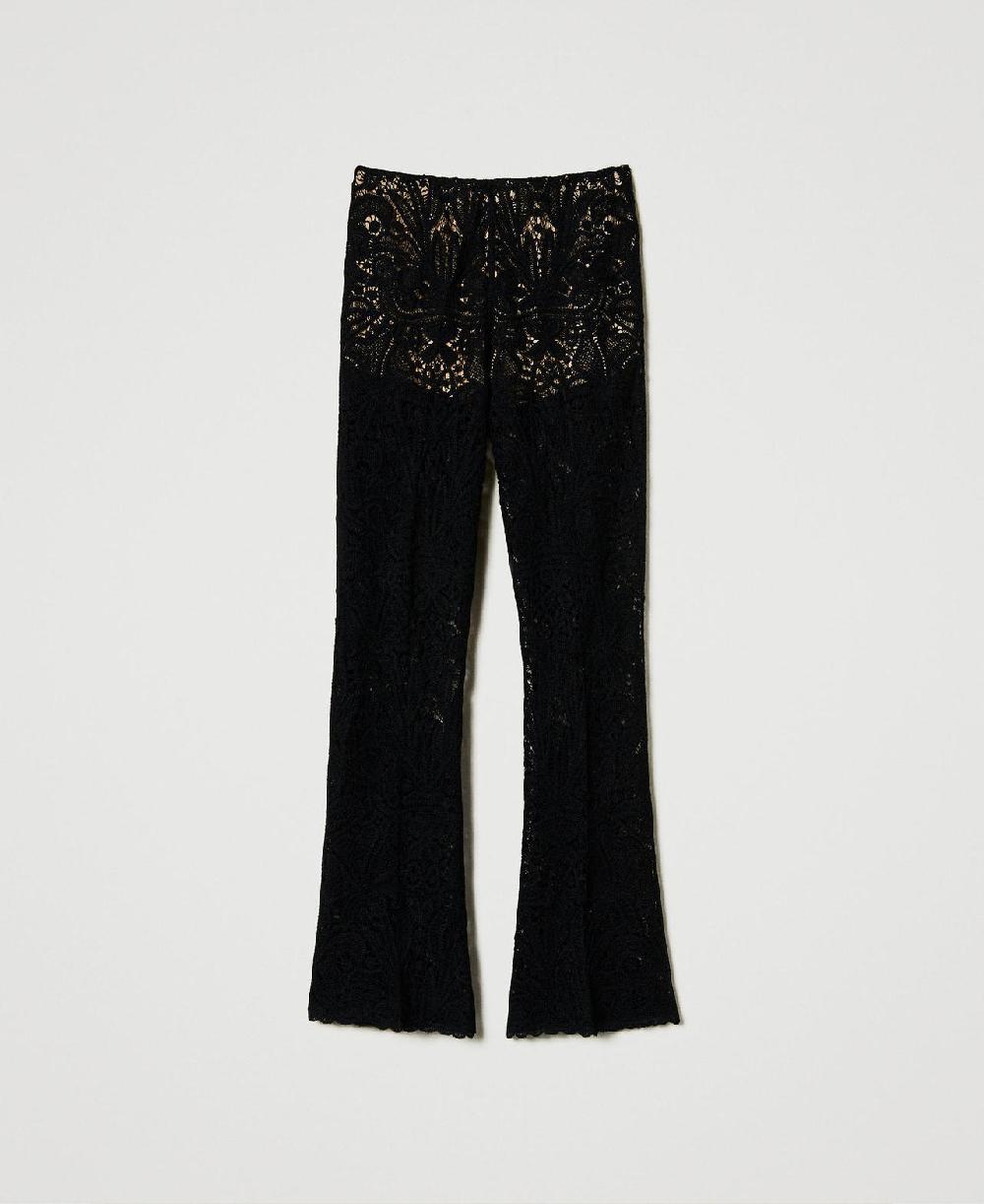 Scee by twin set Pantaloni in maglia crochet a fiori Offerta migliore