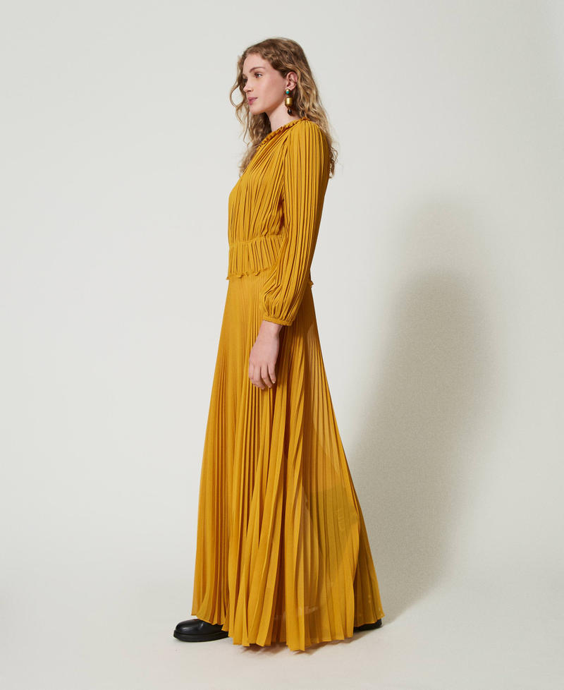 Scee by twin set Abito lungo in georgette plissé Online Outlet