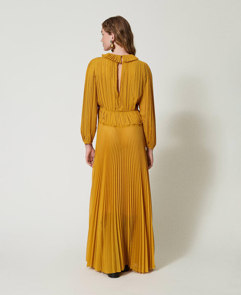 Scee by twin set Abito lungo in georgette plissé Online Outlet