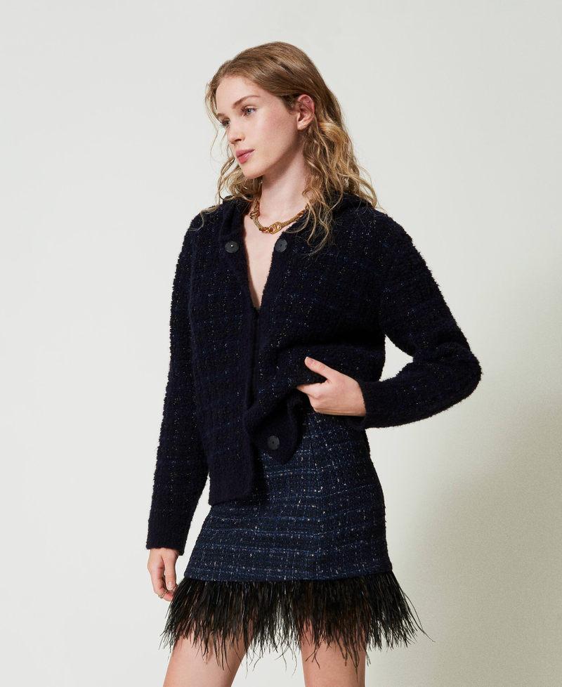 Scee by twin set Minigonna bouclé con piume Nuovi prodotti