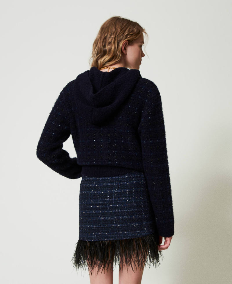 Scee by twin set Minigonna bouclé con piume Nuovi prodotti
