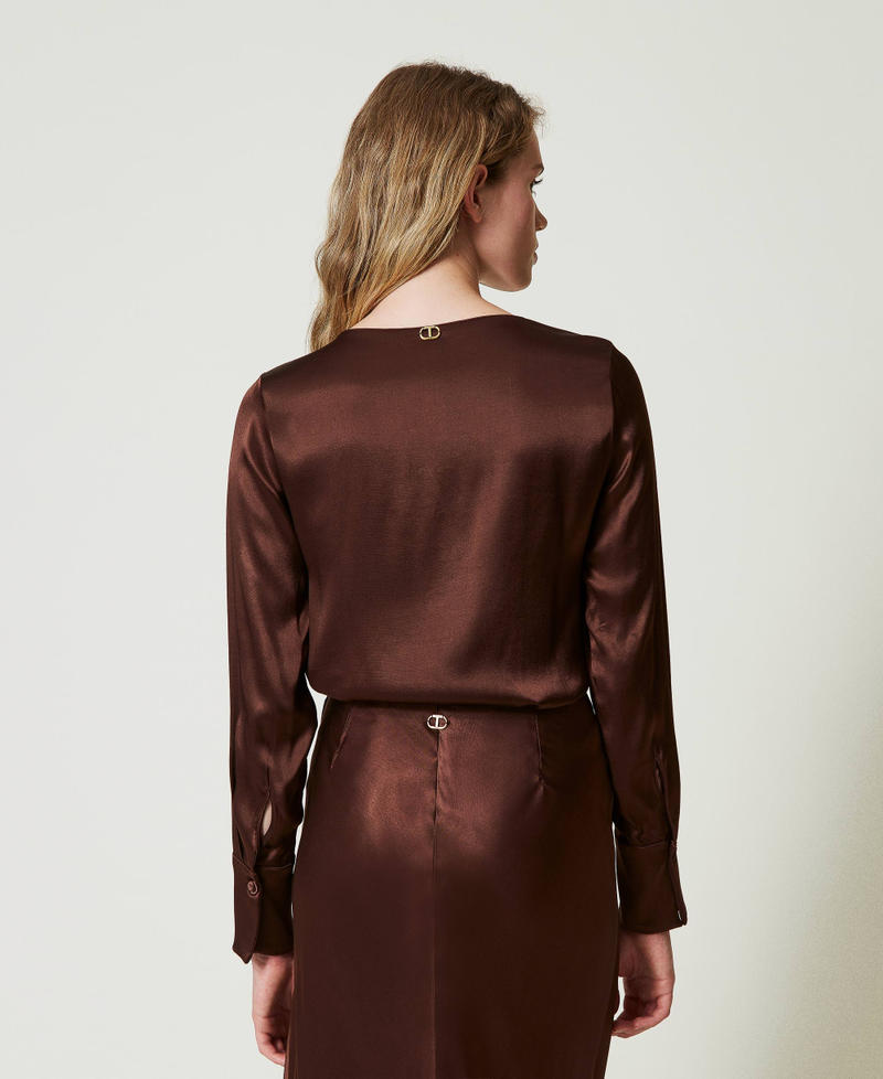 Scee by twin set Blusa in raso con Oval T Offerte giornaliere