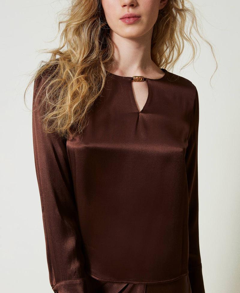 Scee by twin set Blusa in raso con Oval T Offerte giornaliere